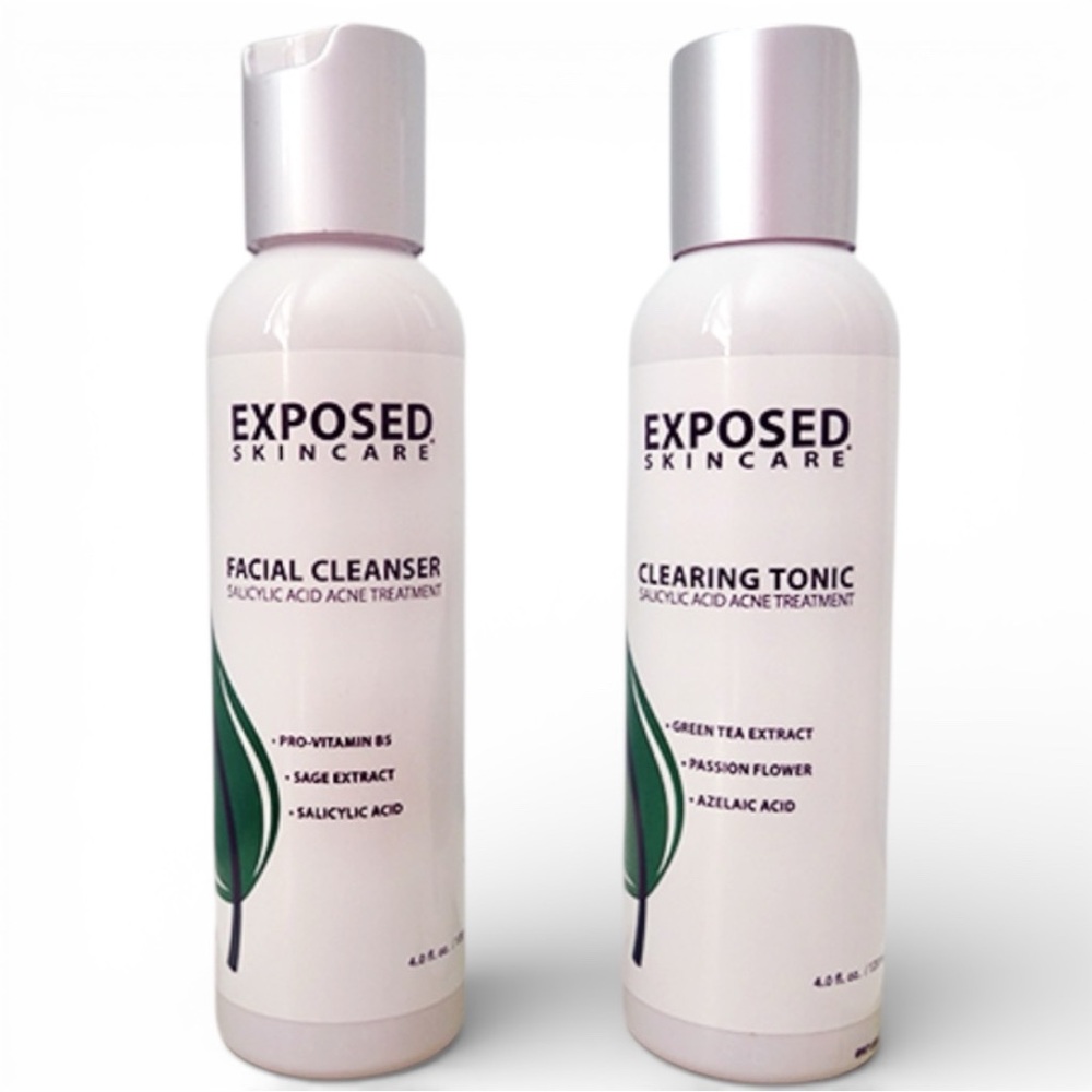 Exposed Skincare Salicylic Acid Acne Treatment Cleanser and Tonic System